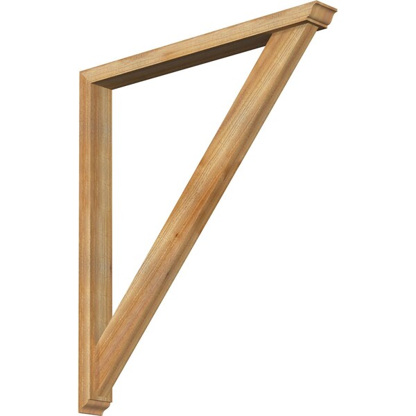 Ekena Millwork Traditional Traditional Rough Sawn Bracket w/ Offset Brace, Western Red Cedar, 4"W x 38"D x 44"H BKT0402X38X44TRA01RWR - main
